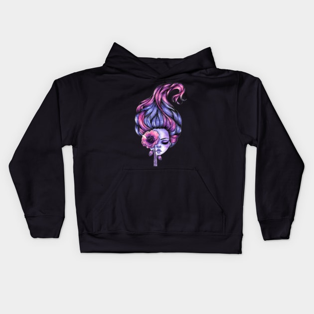 Purple dream Kids Hoodie by DrawingsInBloom